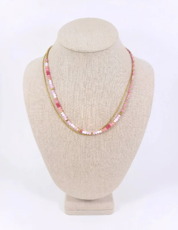 Pink Bejeweled Necklace