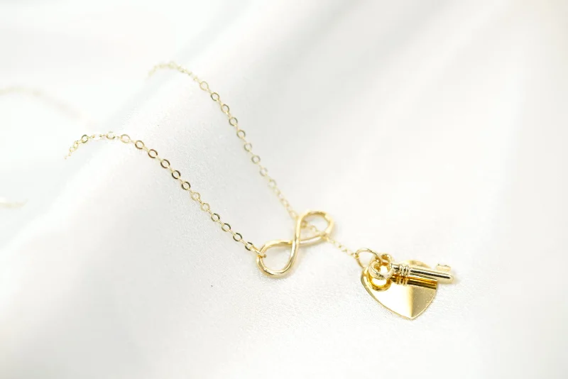 14k Infinity Heart Necklace