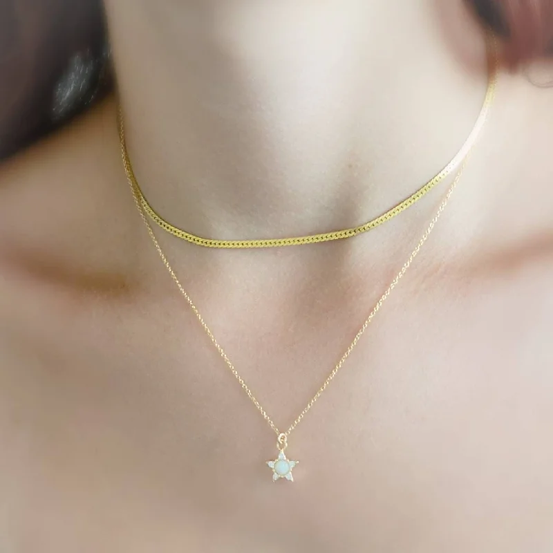 Opal Star Necklace