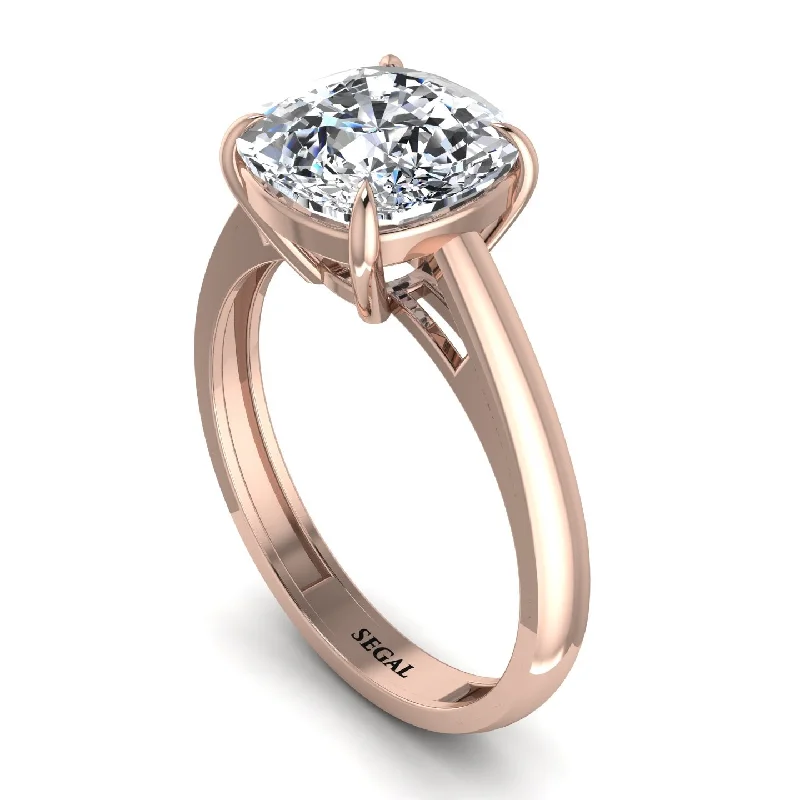 Cushion Cut Diamond Solitaire Engagement Ring - Royalty No. 2