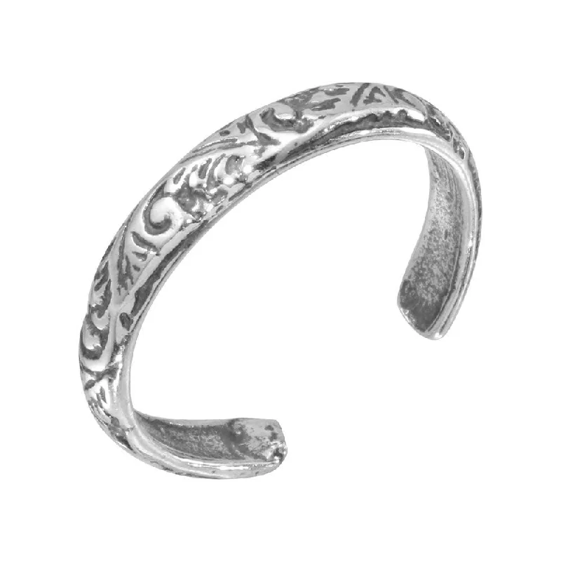 Silver 925 Ornate Designed Toe Ring - TR146-A