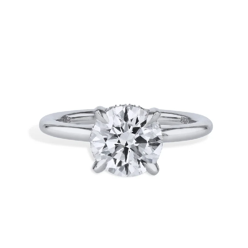 2.01 Carat Round Diamond Platinum Engagement Ring