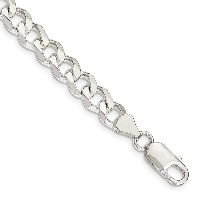 Sterling Silver 7.5mm Curb Chain Bracelet