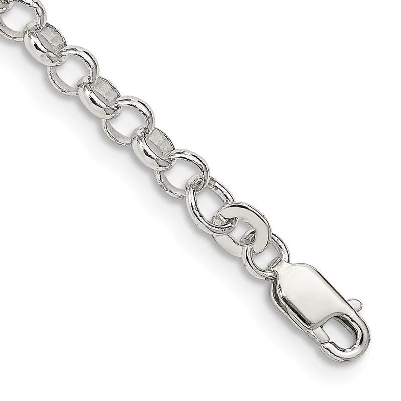 Sterling Silver 4mm Rolo Chain Bracelet