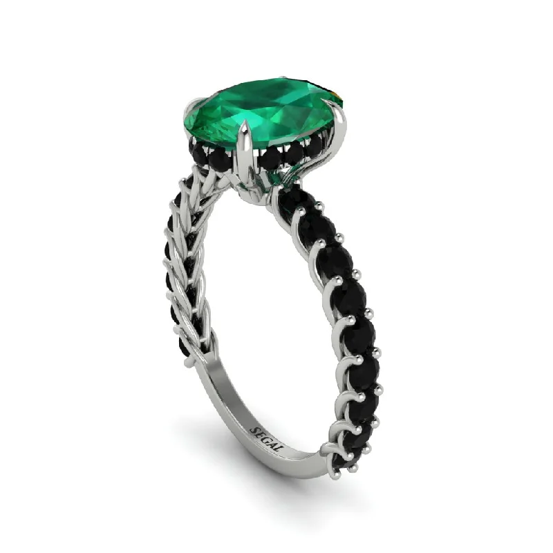 Oval-Cut Halo Emerald Timeless Elegance Engagement Ring - Kelsey No. 36