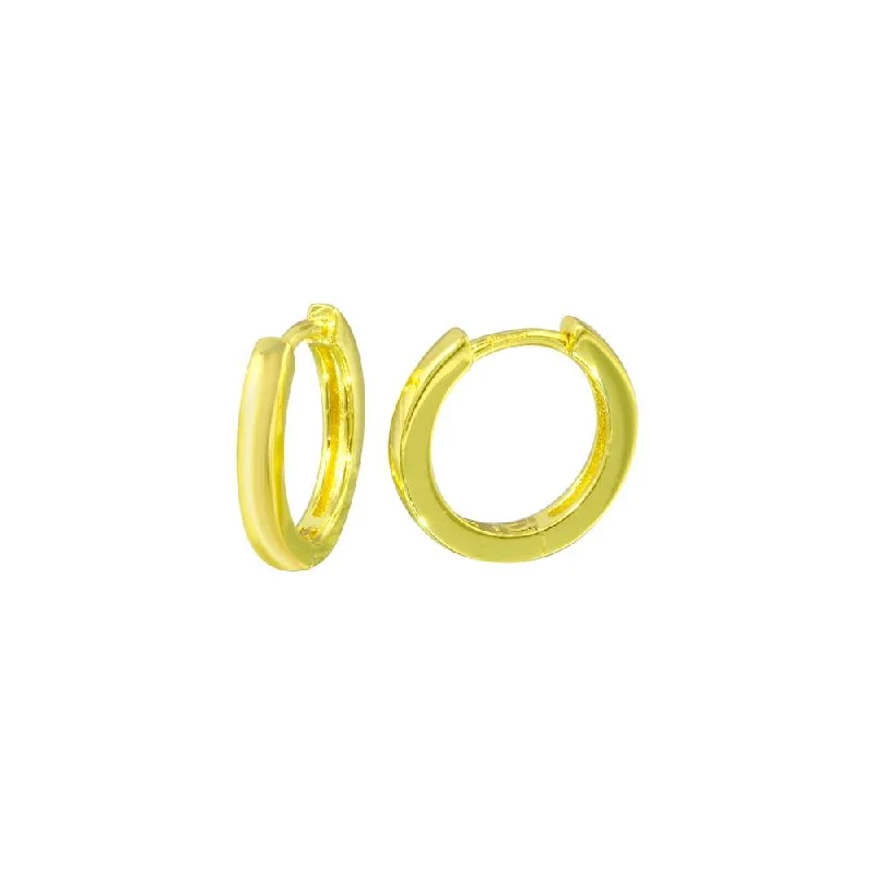 Gold Plated 925 Sterling Silver huggie hoop Earring - STE01297-GP