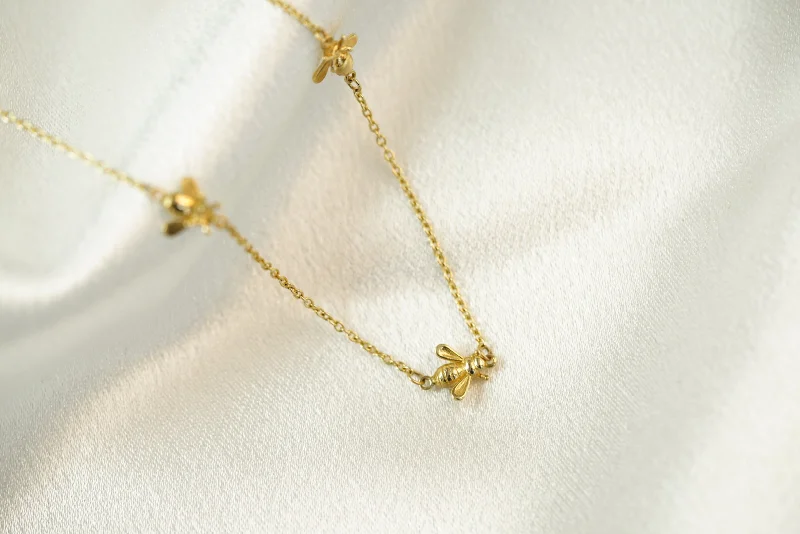 14k Bee Necklace