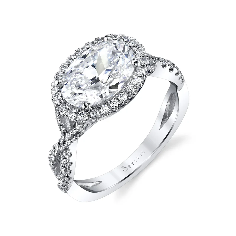 Sylvie Collection 14K Oval Engagement Ring Setting