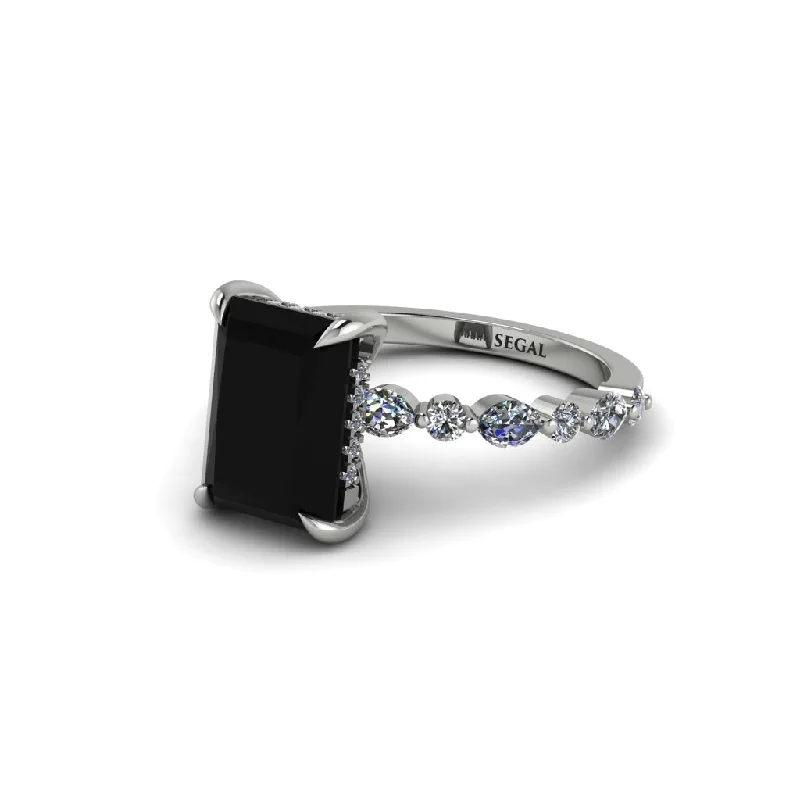 Radiant-Cut Black Diamond Eternal Radiance Engagement Ring - Skye No. 9