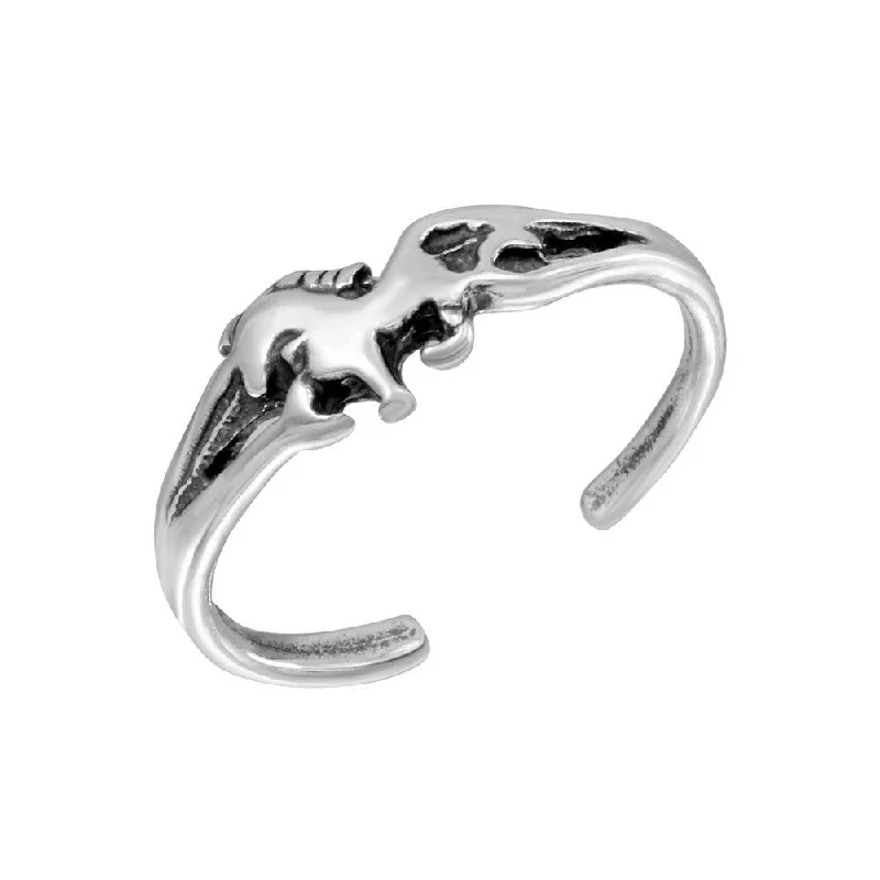 Silver 925 Horse Adjustable Toe Ring - TR218-A