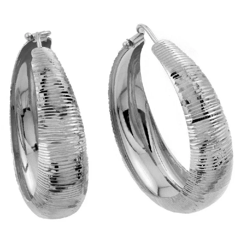 Silver 925 Gold Plated Hoop Earrings - ITE00080RHD