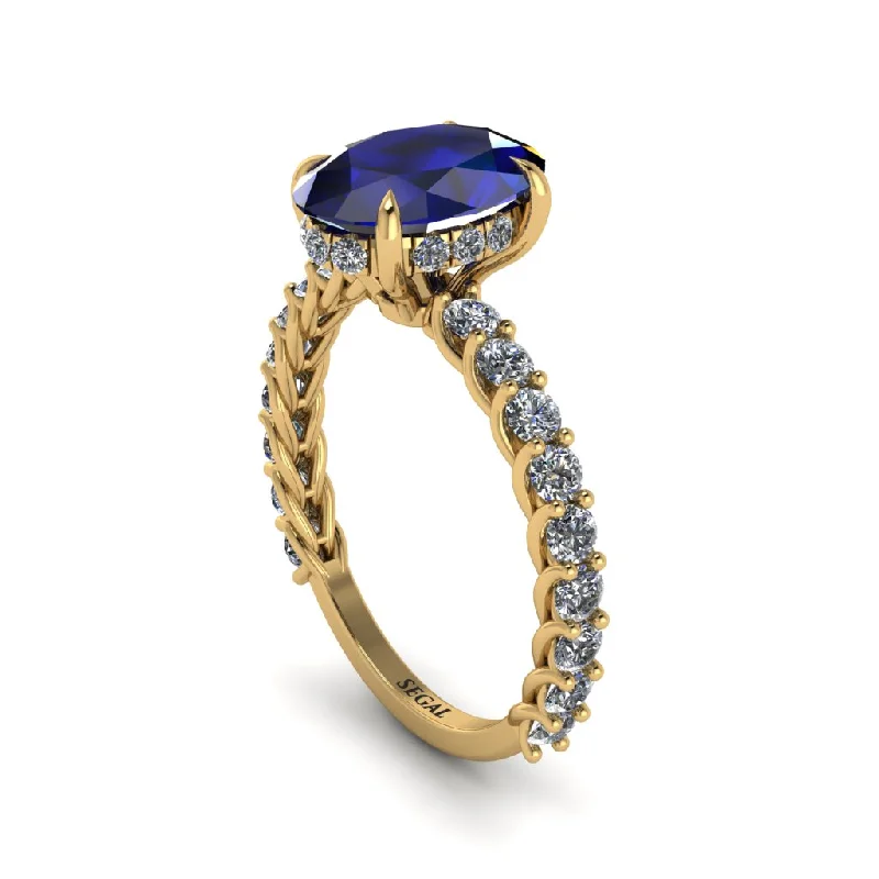 Oval-Cut Halo Sapphire Timeless Elegance Engagement Ring - Kelsey No. 13