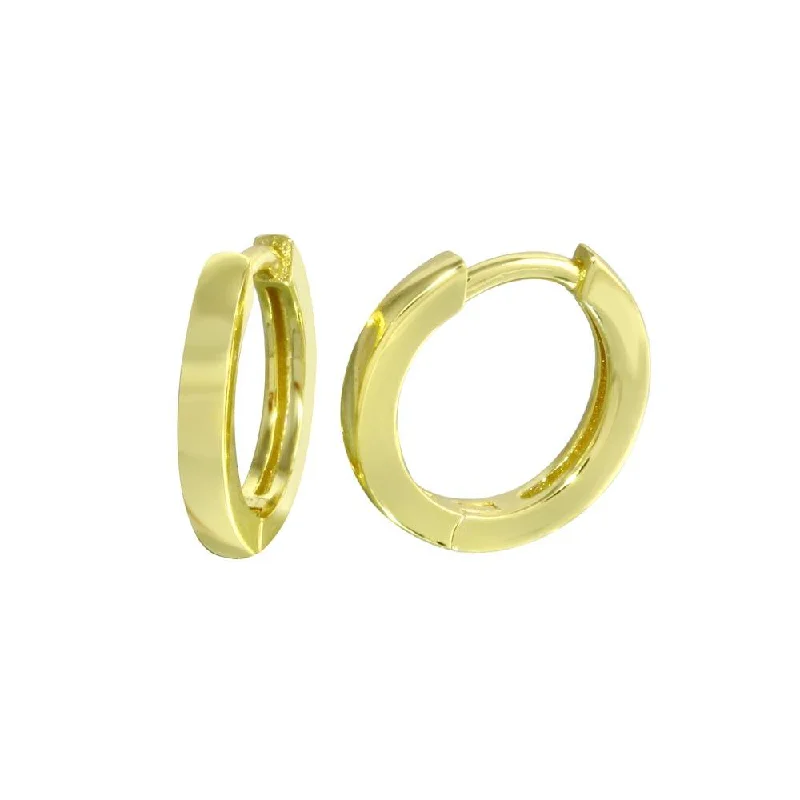 Gold Plated 925 Sterling Silver huggie hoop Earring - STE01296-GP