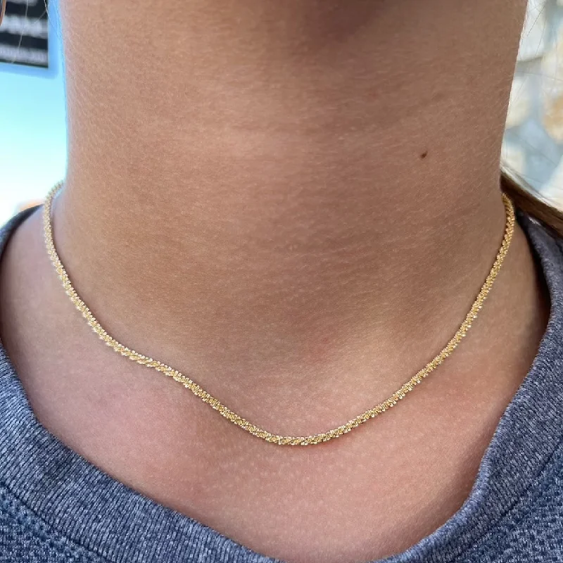 Barely There Gold Braided Chain Necklace