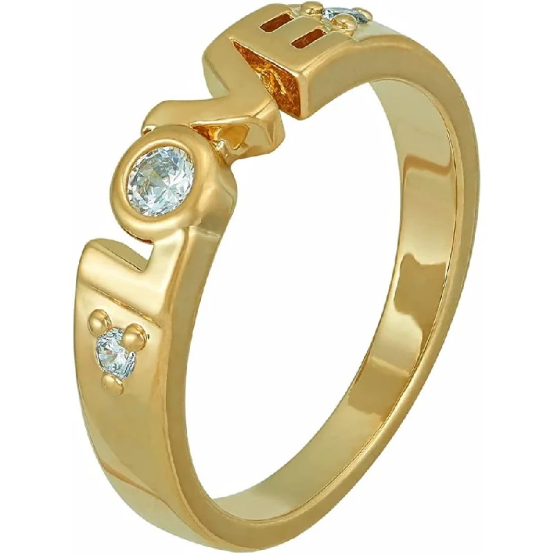 Cubic Zirconia LOVE Ring