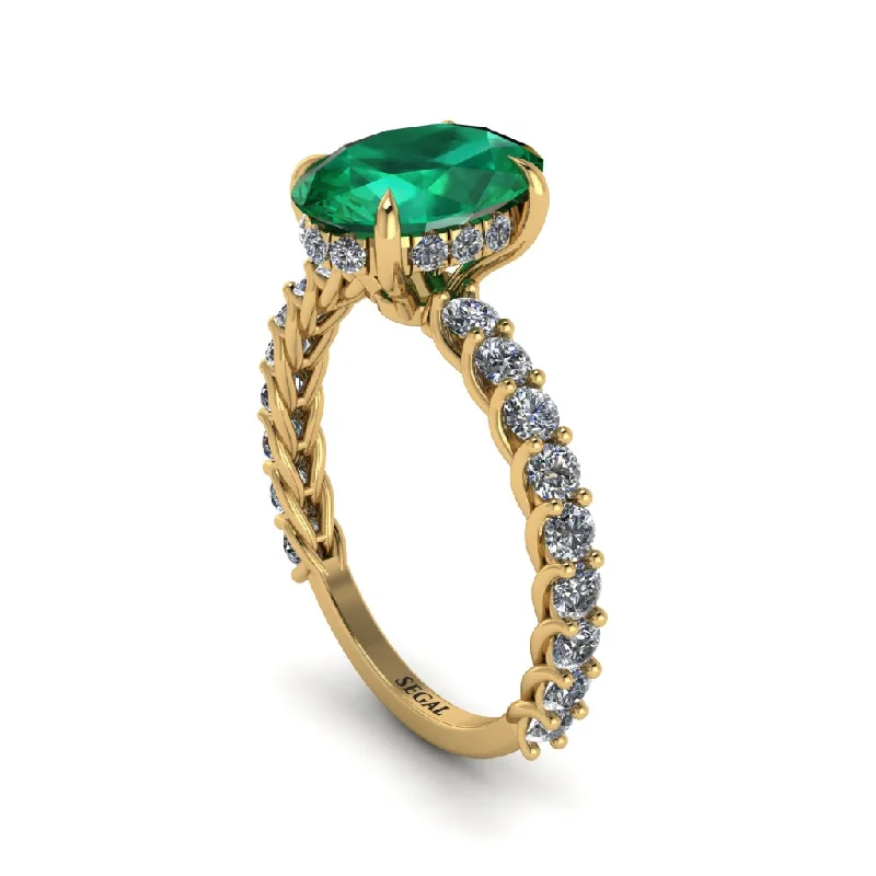 Oval-Cut Halo Emerald Timeless Elegance Engagement Ring - Kelsey No. 4