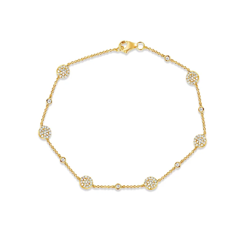 14K Gold Circles Bracelet with Diamonds