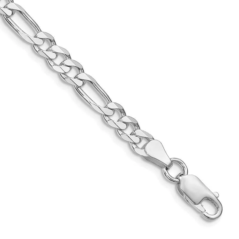 Sterling Silver Rhodium-plated 5.25mm Figaro Chain Bracelet