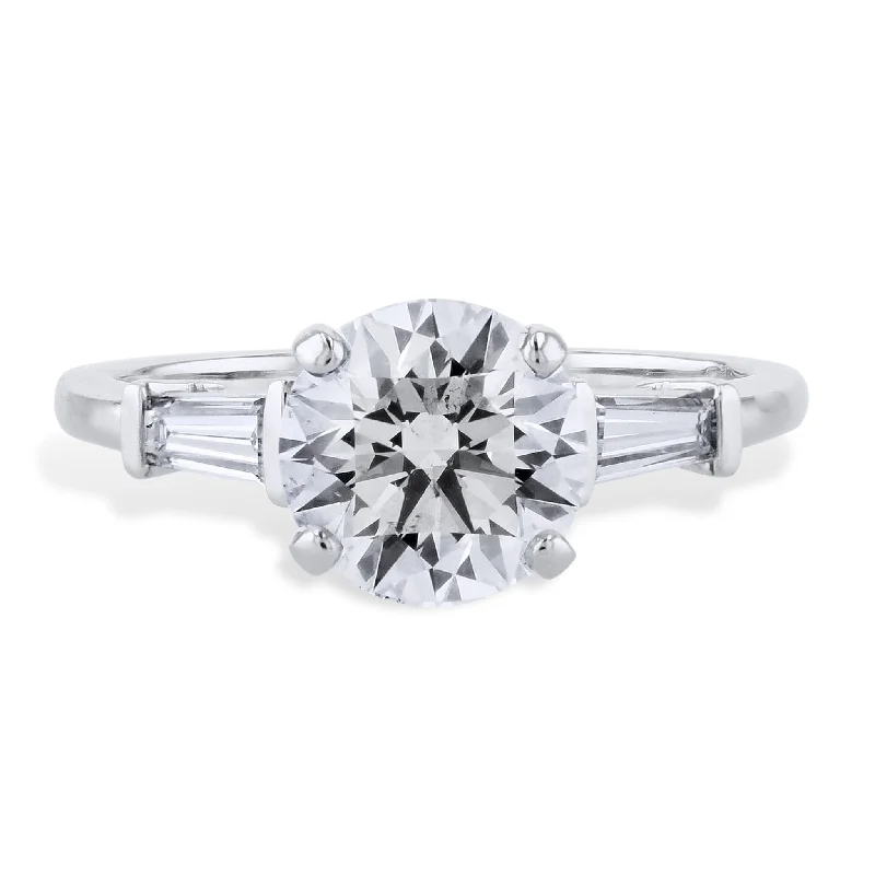 2.03 Carat Round Brilliant Cut Diamond Platinum Engagement Ring