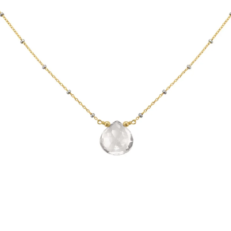 Solitaire Quartz Drop Necklace