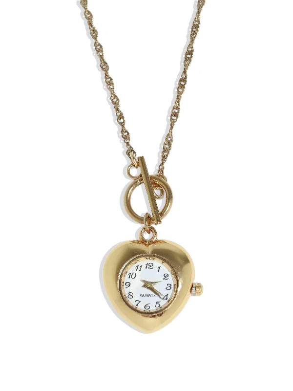 Timeless Love Gold Watch Necklace