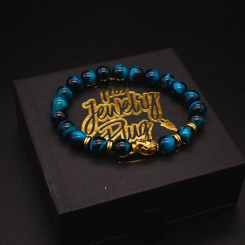 Blue Buddha Bead Bracelet