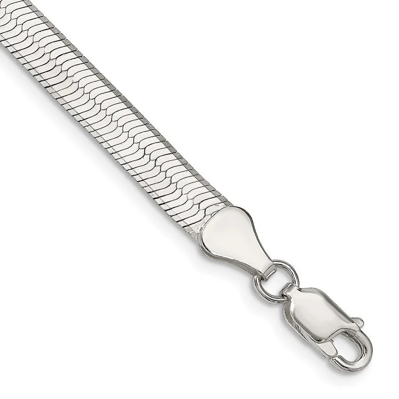 Sterling Silver 5.25mm Magic Herringbone Chain Bracelet