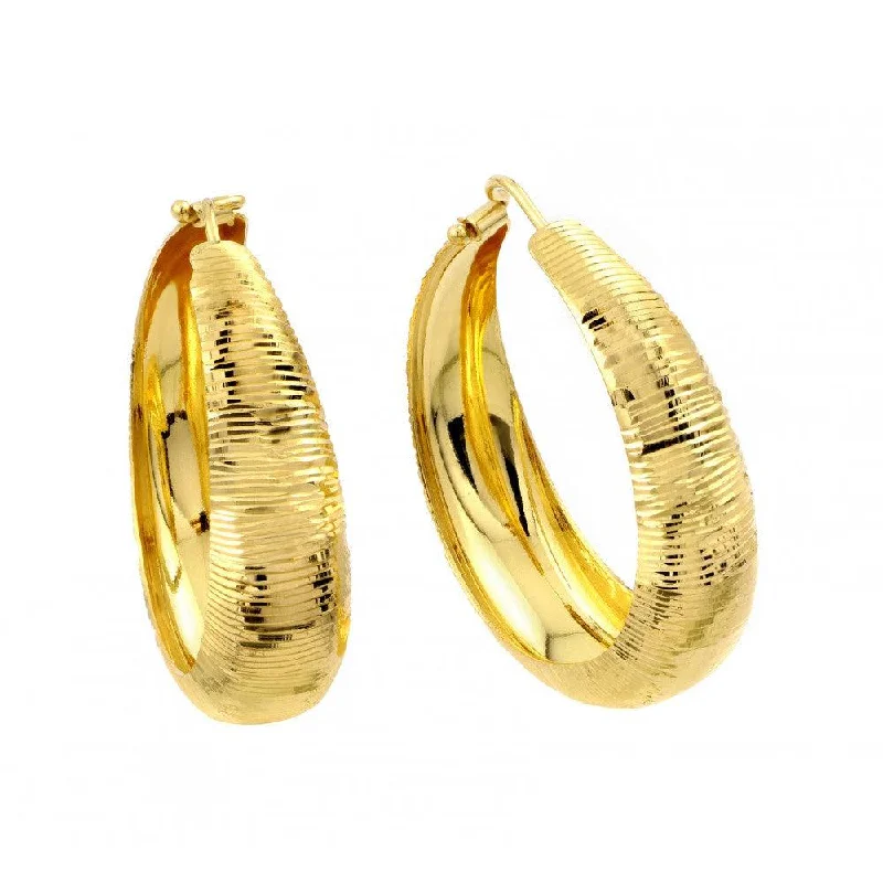 Silver 925 Gold Plated Hoop Earrings - ITE00080GP