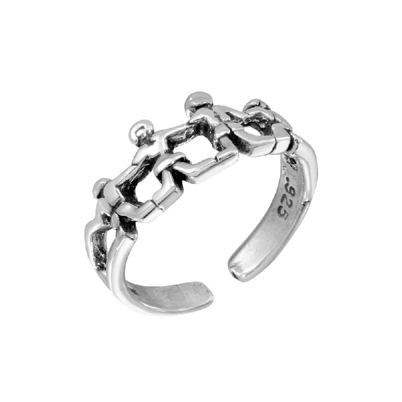 Silver 925 Mini Figures Adjustable Toe Ring - TR159-A