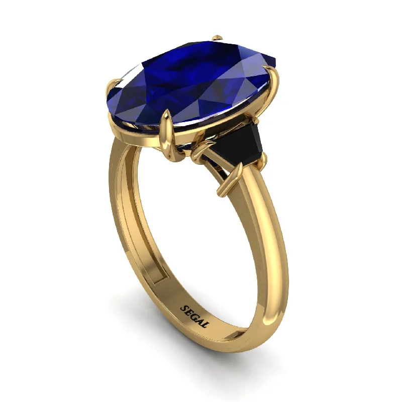 Oval-Cut Sapphire Three Stone Engagement Ring - Amari No. 43