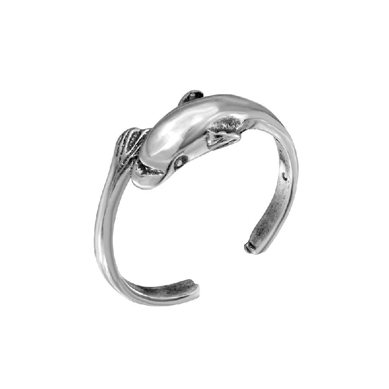 Silver 925 Flying Fish Adjustable Toe Ring - TR212-A