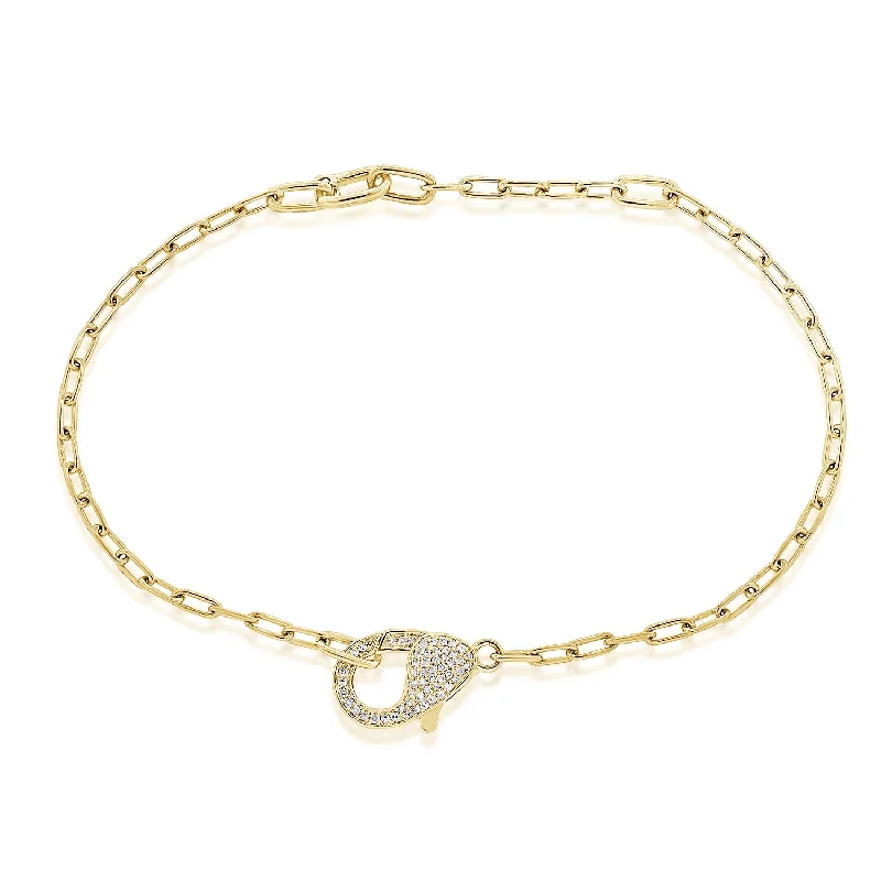 Dainty Diamond Link Bracelet in 14K Gold