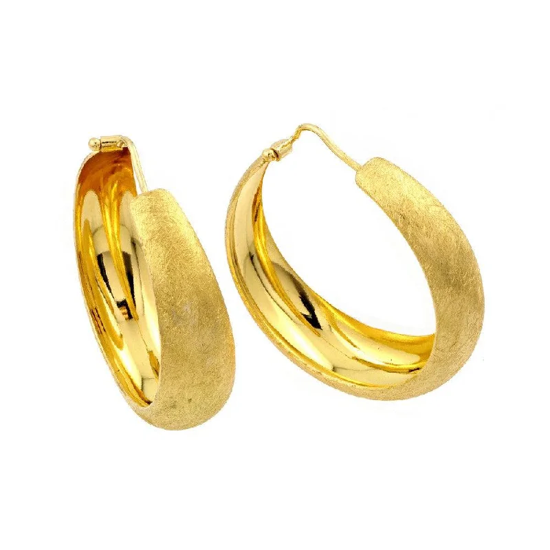 Silver 925 Gold Plated Hoop Earrings - ITE00081GP