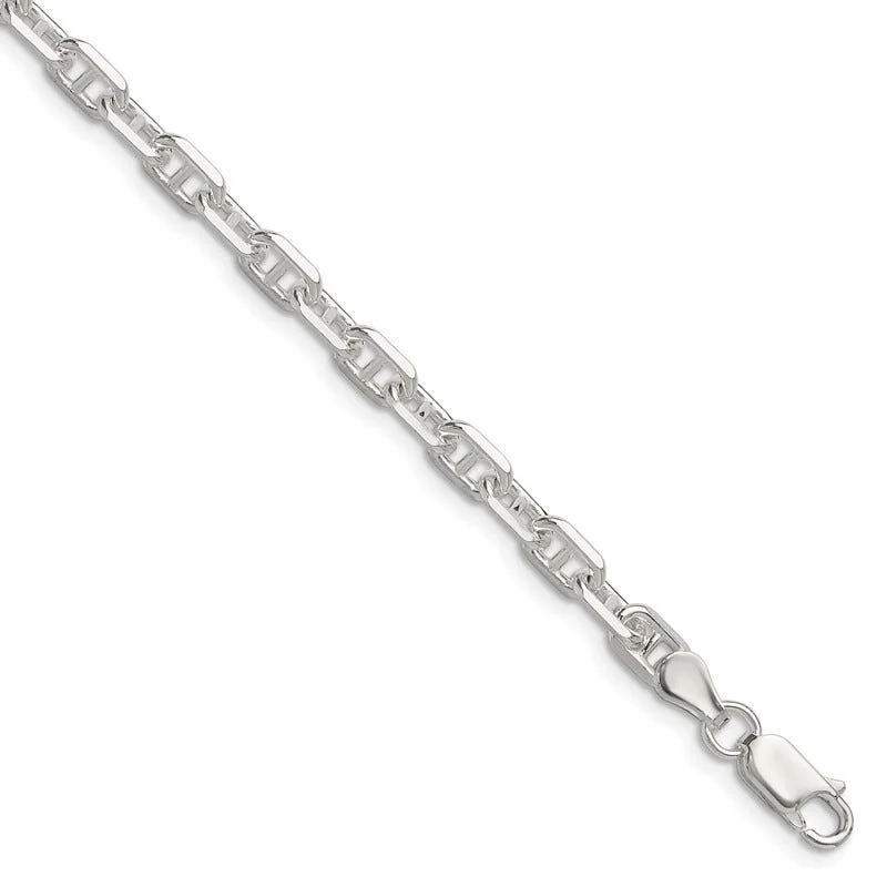 Sterling Silver Polished and D/C 4.75mm Marine Link Chain Bracelet