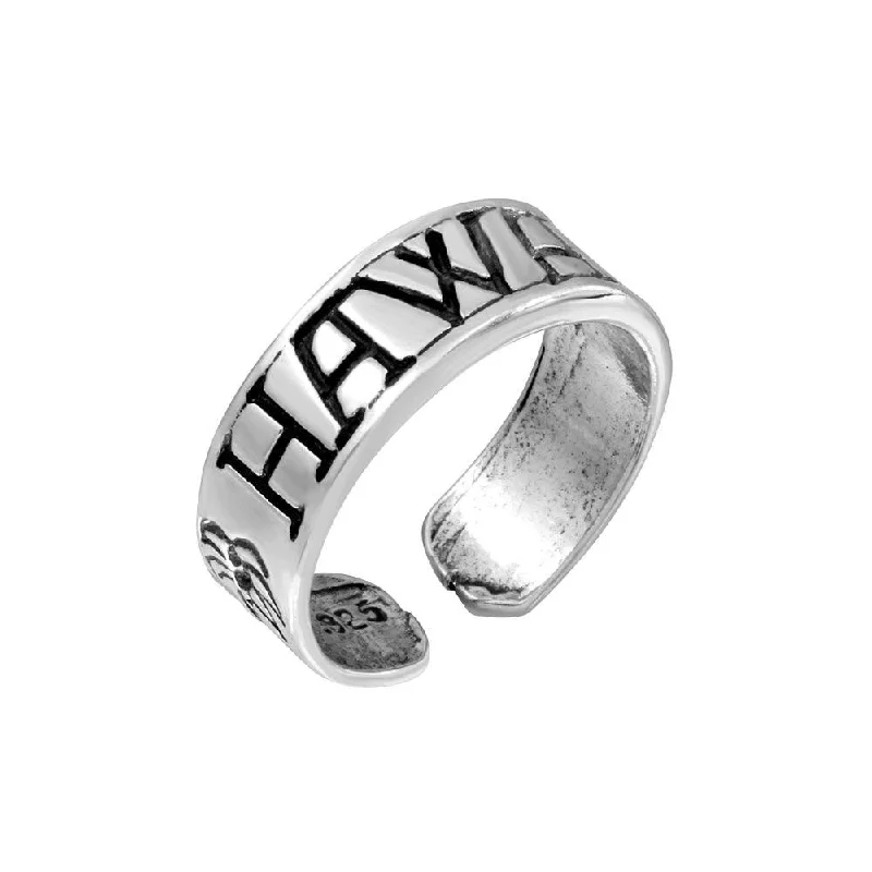 Silver 925 Engraved Hawaii Adjustable Toe Ring - TR188-A