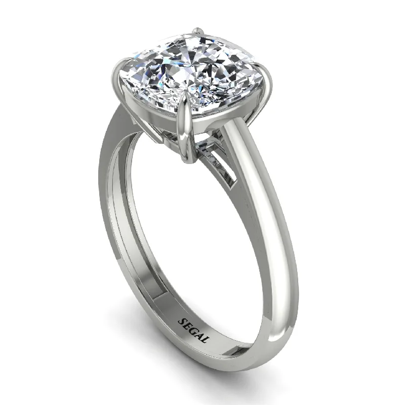 Cushion Cut Diamond Solitaire Engagement Ring - Royalty No. 3