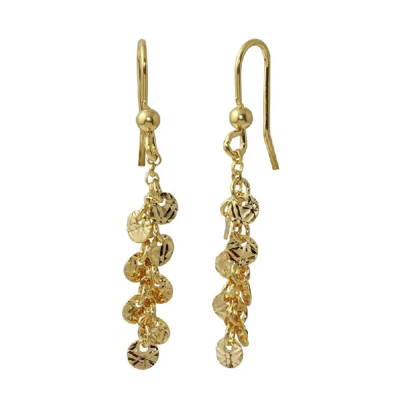 Gold Plated 925 Sterling Silver Dangling Confetti Earrings - ARE00025GP