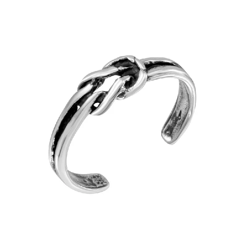 Silver 925 Knot Adjustable Toe Ring - TR290-A