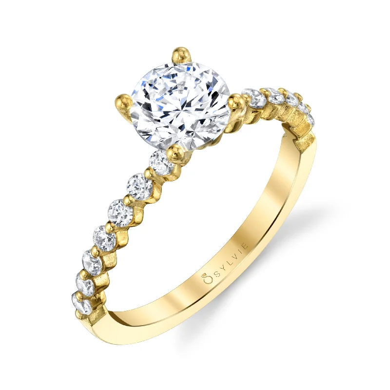 Sylvie Collection 14K Round Engagement Ring Setting .29tw