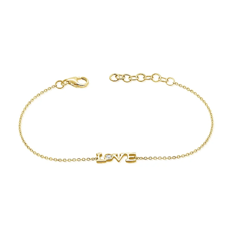 14K Gold Love Bracelet with Diamond Accent