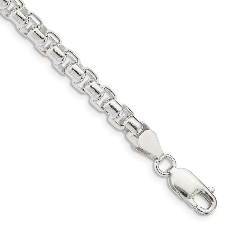 Sterling Silver 5.2mm Round Box Chain Bracelet