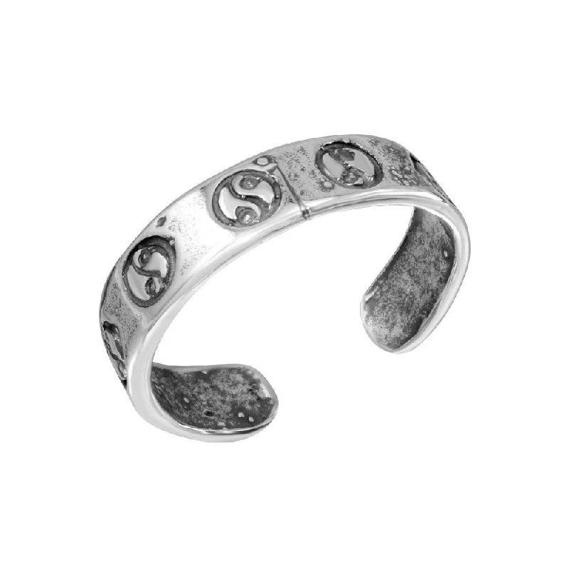 925 Sterling Silver Multi Yin-Yang Design Toe Ring - TR157-A