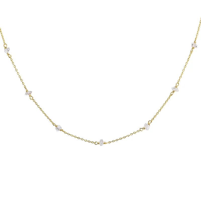 Herkimer Diamond Station Necklace