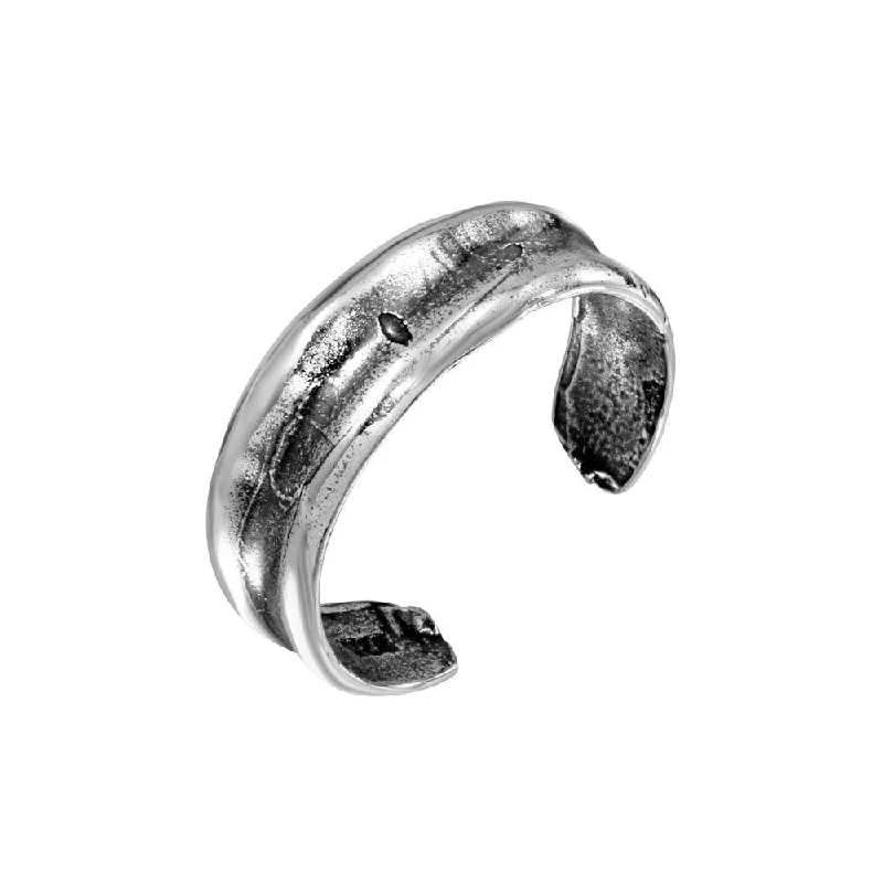 Silver 925 Oxidized Simple Adjustable Toe Ring - TR228-A