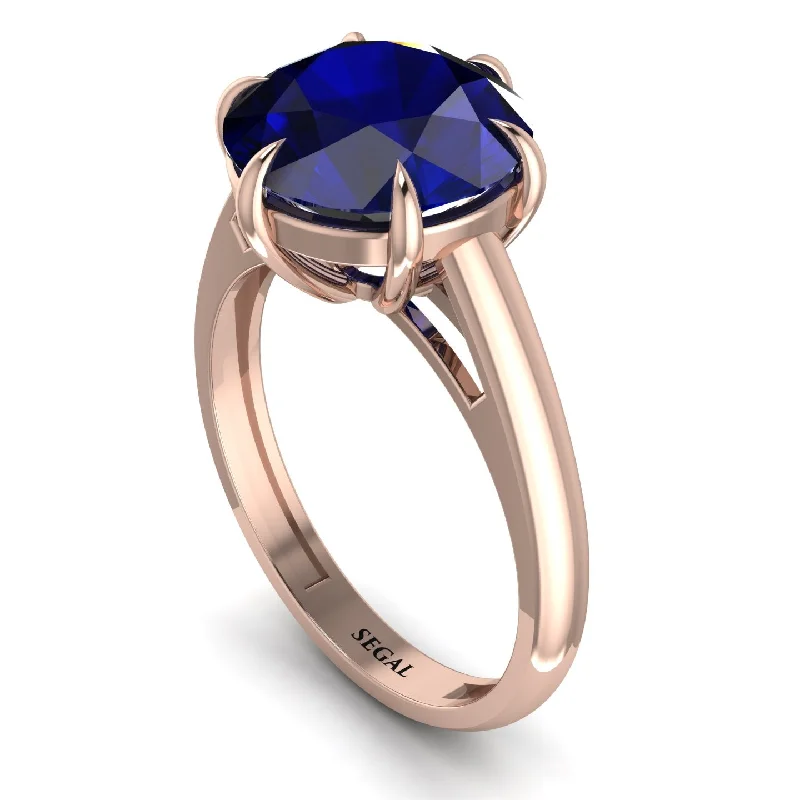 Round Cut Sapphire Solitaire Engagement Ring - Miranda No. 14