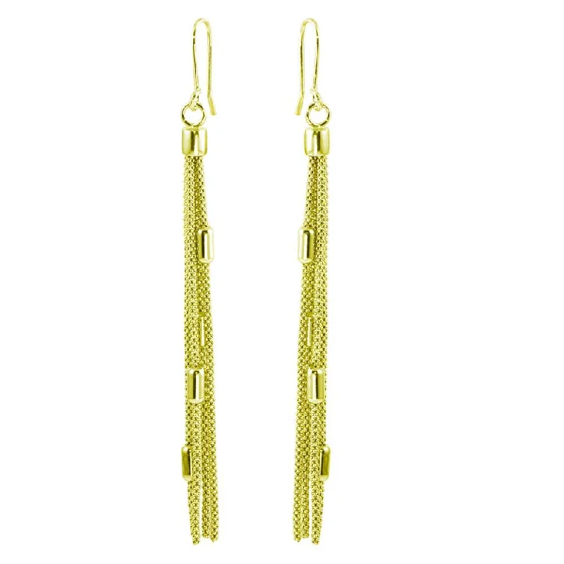 Gold Plated 925 Sterling Silver Tassel Earrings - ARE00011GP