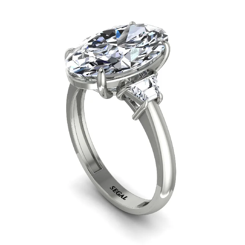 Oval-Cut Diamond Three Stone Engagement Ring - Amari No. 3