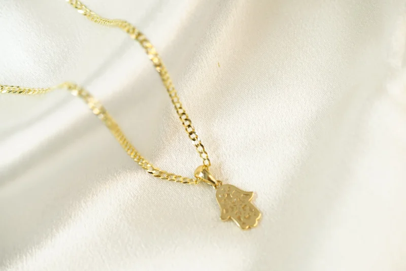 14k Hamsa Hand Necklace