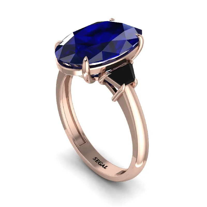 Oval-Cut Sapphire Three Stone Engagement Ring - Amari No. 44