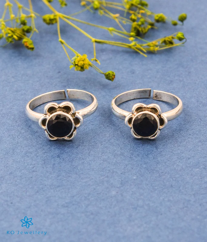 The Pauspa Silver Toe-rings (Blue)